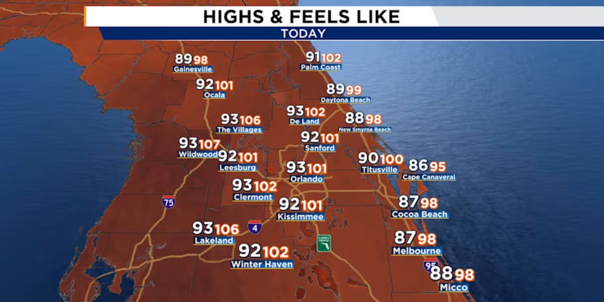 Central Florida Swelters as Heat Index Soars Above 100 Degrees