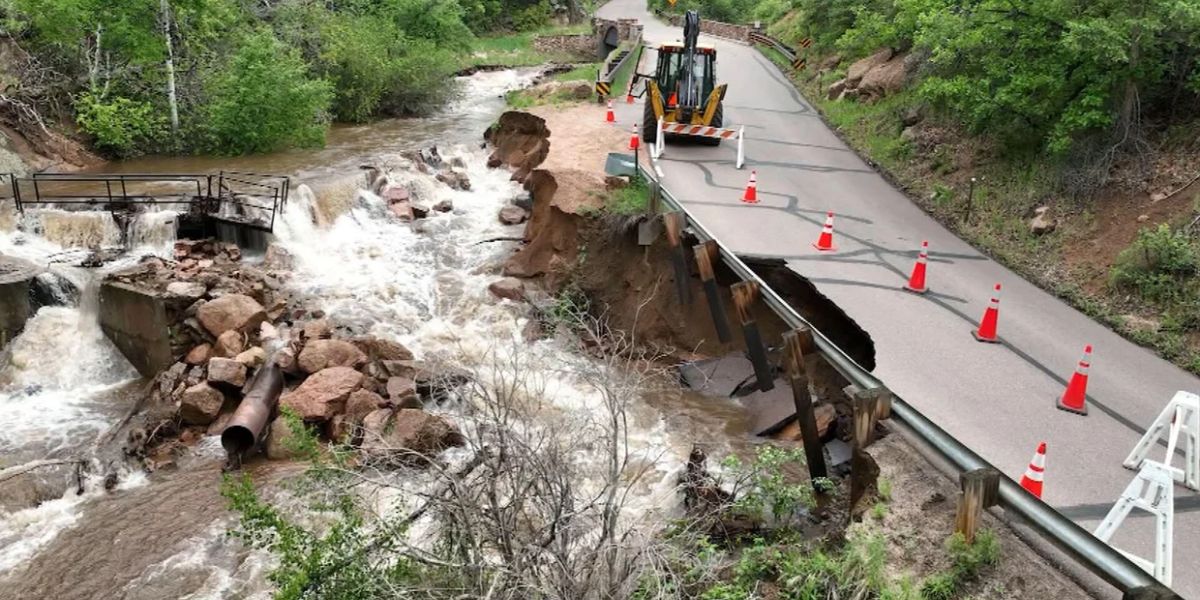 Flooding destroys road in Colorado Springs' North Cheyenne Cañon