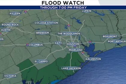 More Rain expected on Friday, Flood watch in Effect for parts of Southeast Texas