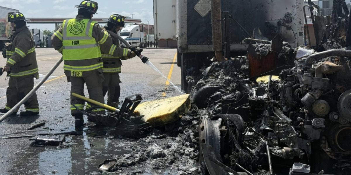 Semi-Truck Engulfed in Flames outside Tomah Kwik Trip, No Injuries reported